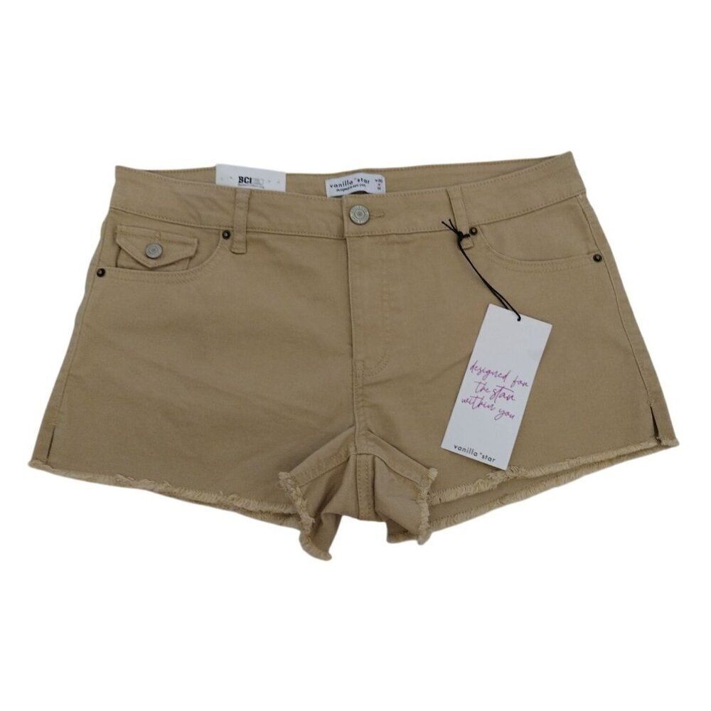 Vanilla Star Womens W30 Tan Frayed Hem Y2K Shorts, NWT. - Picture 4 of 6